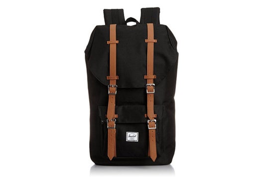 Black Herschel Supple Co. Little America backpack.